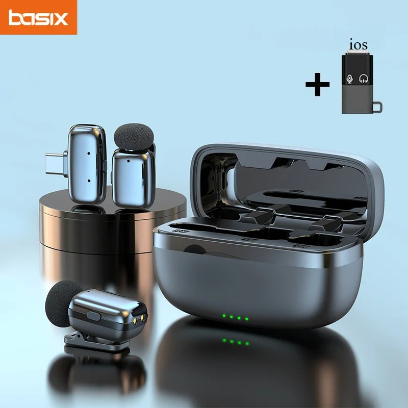 Phone Cases Android - Set Mikrofon Lavalier Nirkabel dengan Kotak