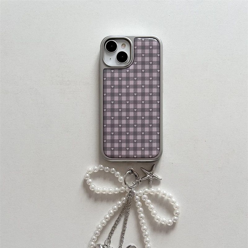 Phone Cases Cool Girl - Casing HP Korea Motif Kotak-kotak Hati