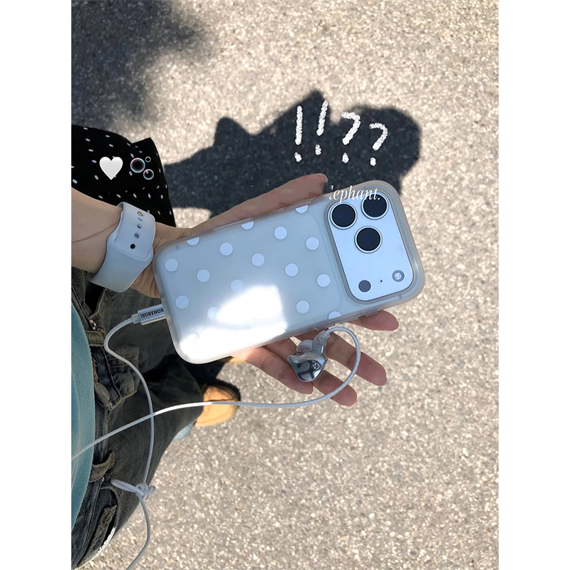 Phone Cases Polka Dot - Casing Ponsel Transparan Motif Polkadot Putih