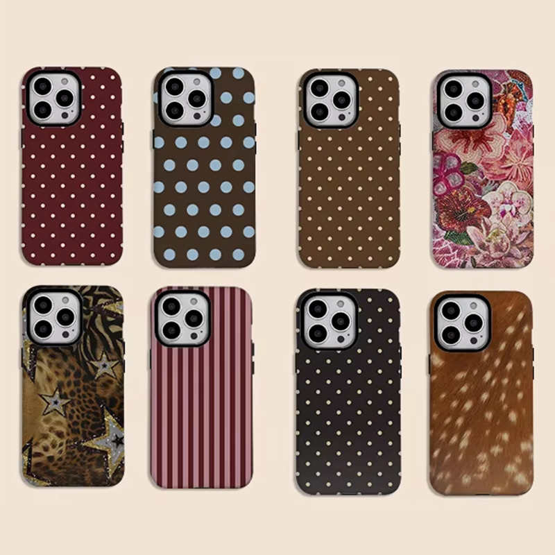 Phone Cases Polka Dot - Casing Ponsel Bergaya Pola Retro Polkadot