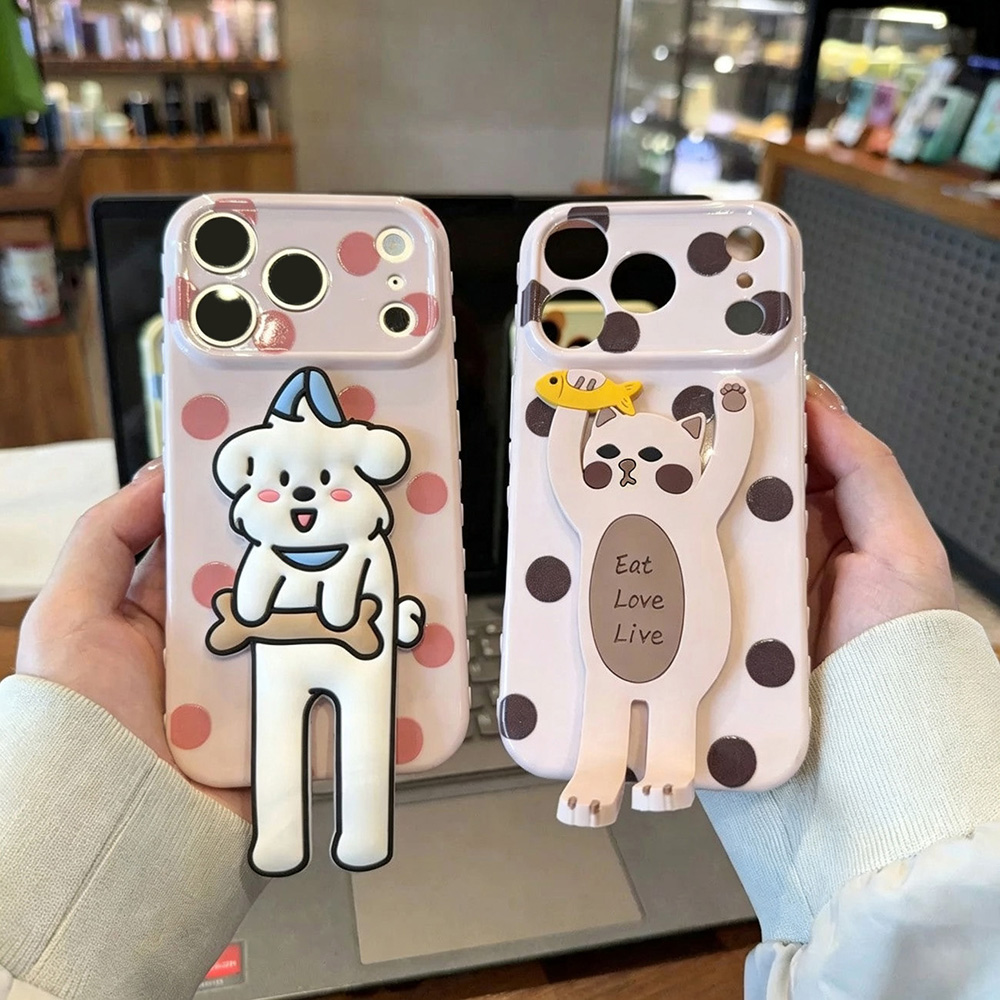 Casing HP Motif Polkadot Lucu  - Phone Cases With Stand ulasan dan harga