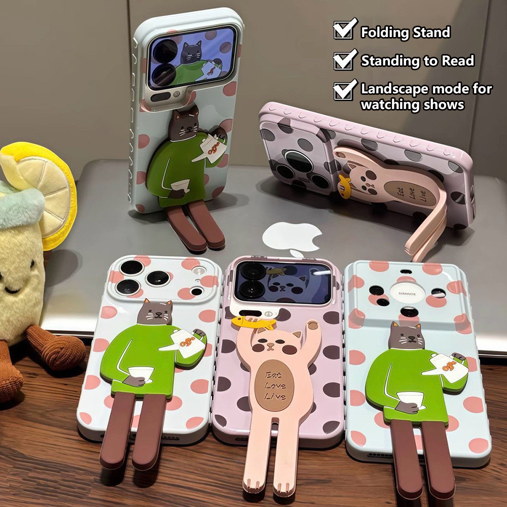 Casing HP Motif Polkadot Lucu  - Phone Cases With Stand ulasan dan harga